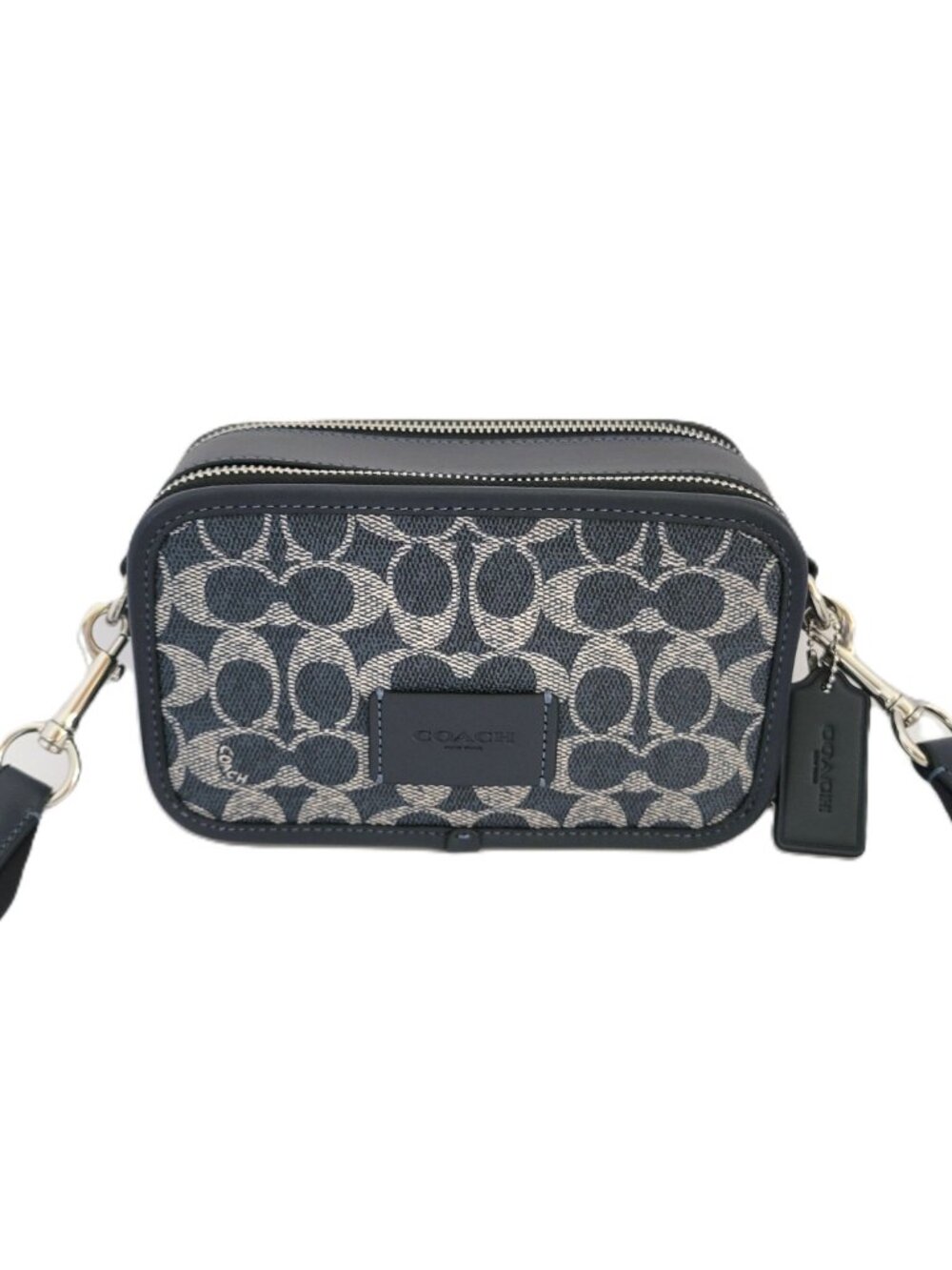 Coach CW365 Wyatt Crossbody Signature Coated Canvas Leather Bag Denim Chalk - Picture 2 of 8